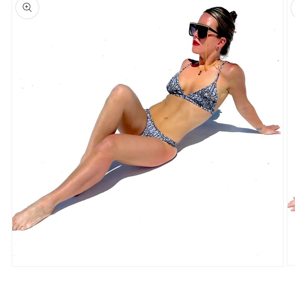 Stylish Black and White Snake Skin Bikini Set